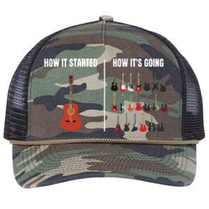 How It Started Guitar Lovers Shirts Meme Funny Guitar Retro Rope Trucker Hat Cap