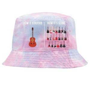 How It Started Guitar Lovers Shirts Meme Funny Guitar Tie-Dyed Bucket Hat