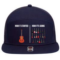 How It Started Guitar Lovers Shirts Meme Funny Guitar 7 Panel Mesh Trucker Snapback Hat