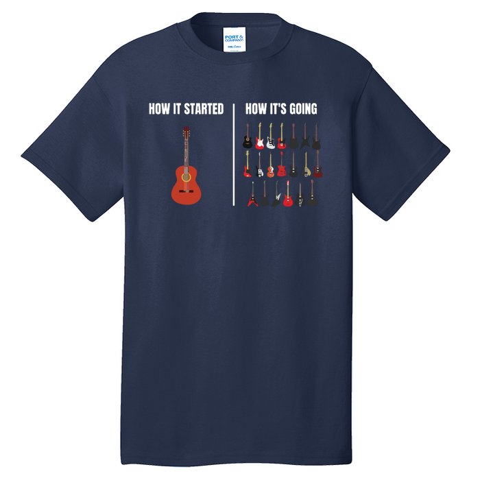 How It Started Guitar Lovers Shirts Meme Funny Guitar Tall T-Shirt