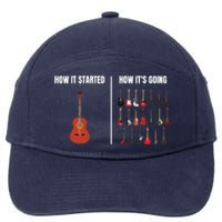 How It Started Guitar Lovers Shirts Meme Funny Guitar 7-Panel Snapback Hat