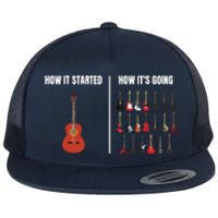 How It Started Guitar Lovers Shirts Meme Funny Guitar Flat Bill Trucker Hat