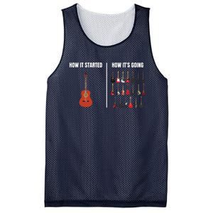 How It Started Guitar Lovers Shirts Meme Funny Guitar Mesh Reversible Basketball Jersey Tank