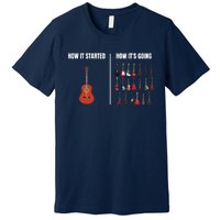 How It Started Guitar Lovers Shirts Meme Funny Guitar Premium T-Shirt