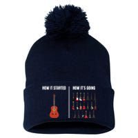 How It Started Guitar Lovers Shirts Meme Funny Guitar Pom Pom 12in Knit Beanie