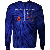 How It Started Guitar Lovers Shirts Meme Funny Guitar Tie-Dye Long Sleeve Shirt