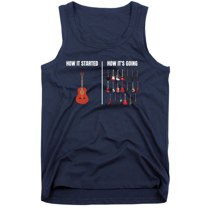 How It Started Guitar Lovers Shirts Meme Funny Guitar Tank Top