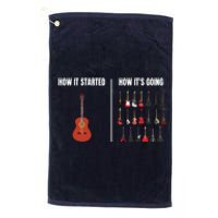 How It Started Guitar Lovers Shirts Meme Funny Guitar Platinum Collection Golf Towel