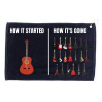 How It Started Guitar Lovers Shirts Meme Funny Guitar Grommeted Golf Towel