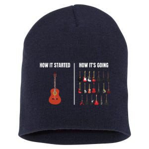 How It Started Guitar Lovers Shirts Meme Funny Guitar Short Acrylic Beanie