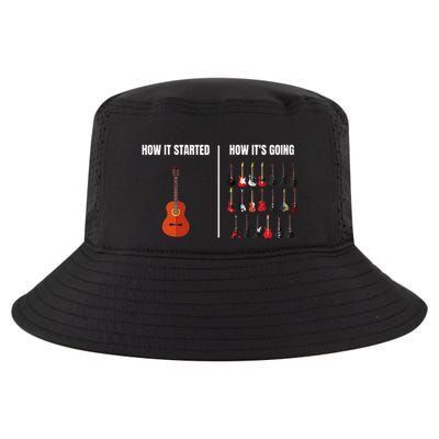 How It Started Guitar Lovers Meme Funny Guitar Cool Comfort Performance Bucket Hat