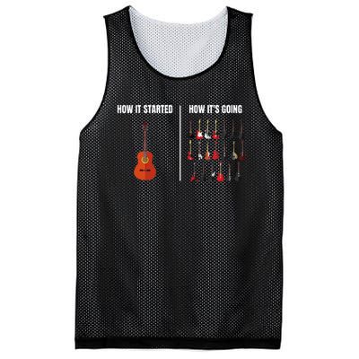 How It Started Guitar Lovers Meme Funny Guitar Mesh Reversible Basketball Jersey Tank