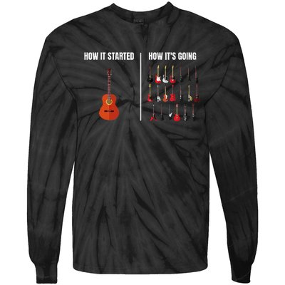 How It Started Guitar Lovers Meme Funny Guitar Tie-Dye Long Sleeve Shirt