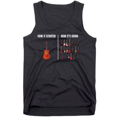 How It Started Guitar Lovers Meme Funny Guitar Tank Top