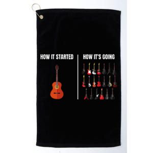 How It Started Guitar Lovers Meme Funny Guitar Platinum Collection Golf Towel