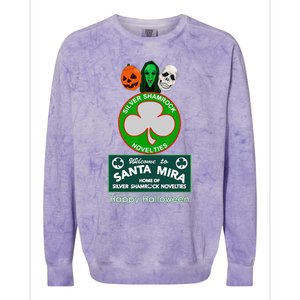 Halloween III Silver Shamrock And Santa Mira Colorblast Crewneck Sweatshirt