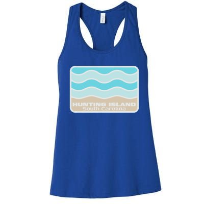 Hunting Island South Carolina Retro Sc Waves Beach Souvenir Gift Women's Racerback Tank