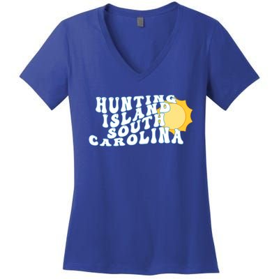 Hunting Island South Carolina Sc Retro Vacation Souvenir Gift Women's V-Neck T-Shirt