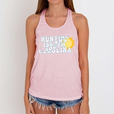 Hunting Island South Carolina Sc Retro Vacation Souvenir Gift Women's Knotted Racerback Tank