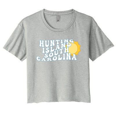 Hunting Island South Carolina Sc Retro Vacation Souvenir Gift Women's Crop Top Tee