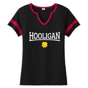 Hooligan Irish St. Patricks Day Ladies Halftime Notch Neck Tee