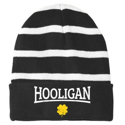 Hooligan Irish St. Patricks Day Striped Beanie with Solid Band