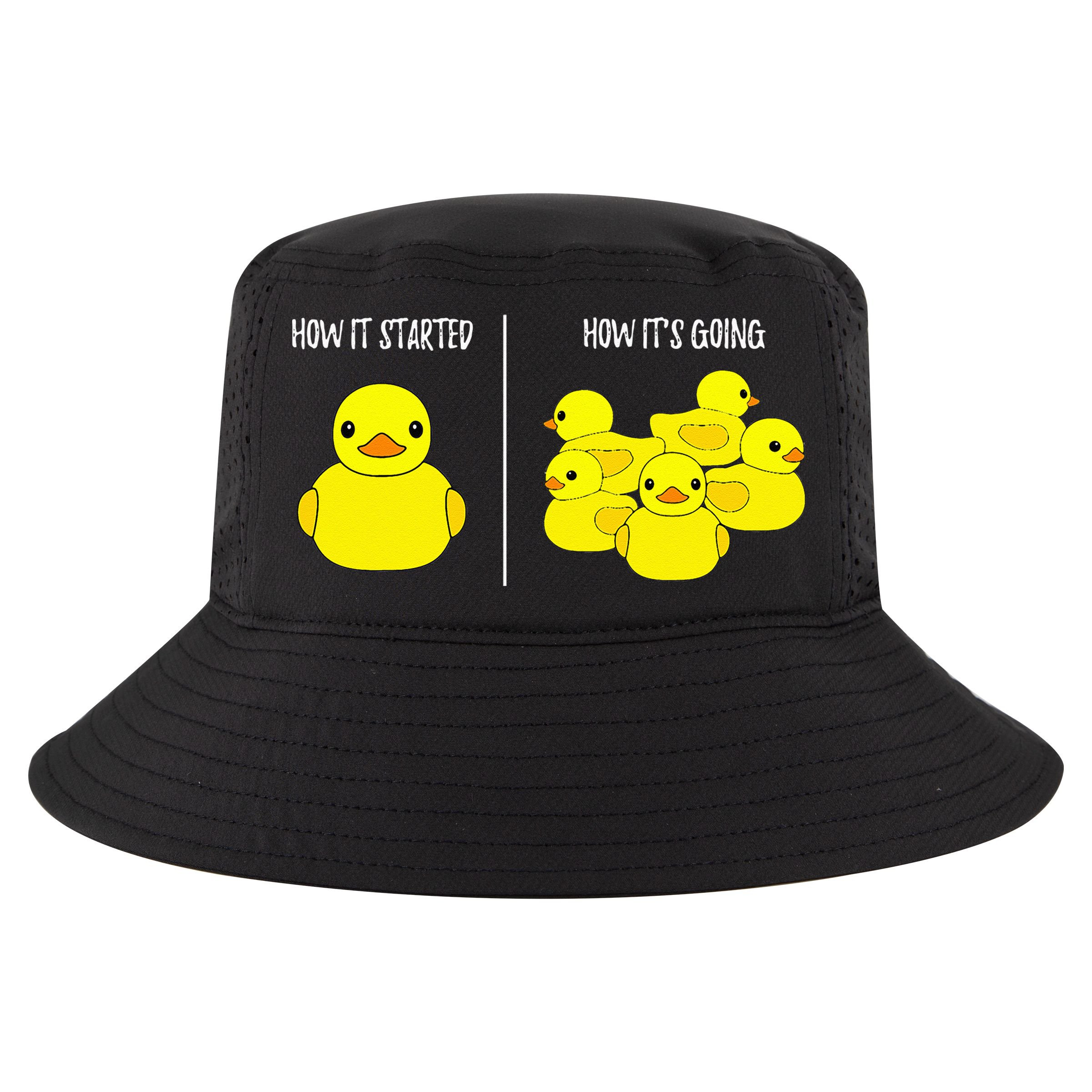 How It Started How Its Going Bath Duckie Toy Rubber Duck Cool Comfort Performance Bucket Hat