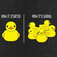 How It Started How Its Going Bath Duckie Toy Rubber Duck Cool Comfort Performance Bucket Hat
