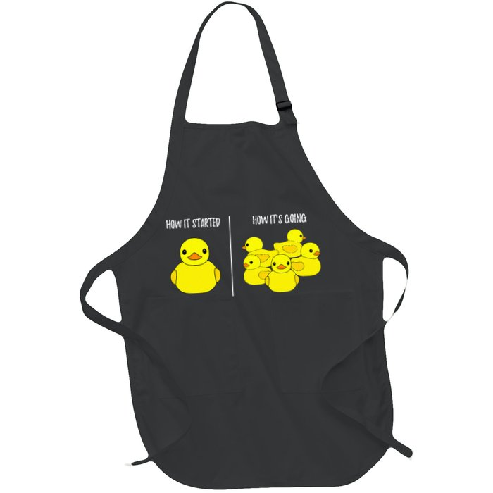 How It Started How Its Going Bath Duckie Toy Rubber Duck Full-Length Apron With Pockets