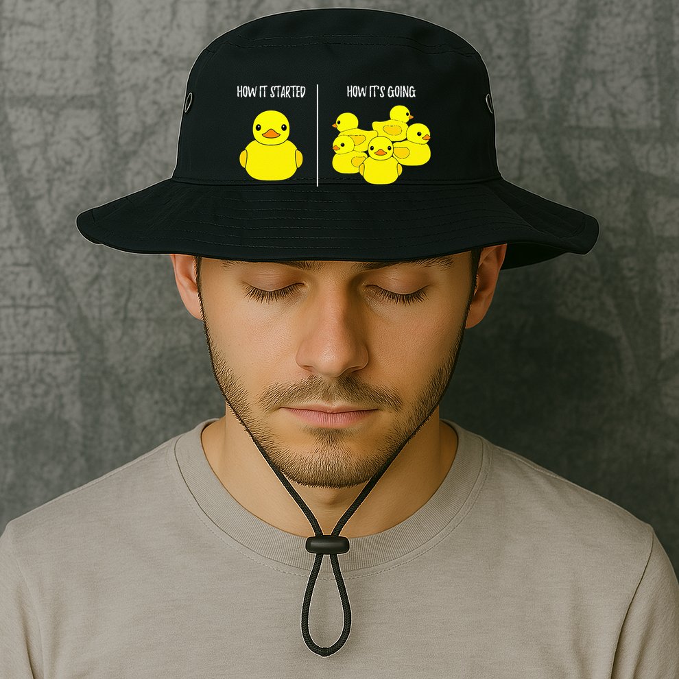 How It Started How Its Going Bath Duckie Toy Rubber Duck Bucket Hat