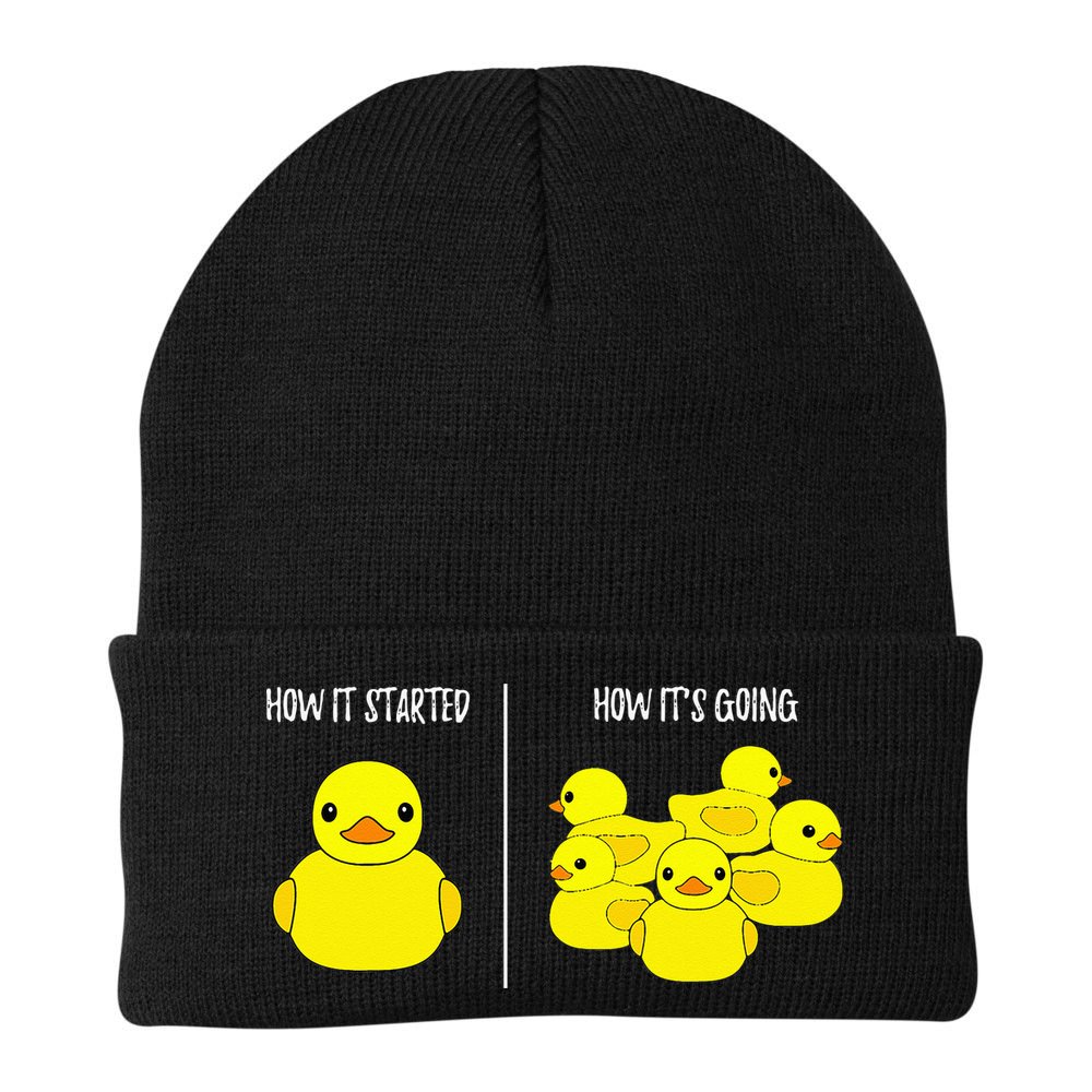 How It Started How Its Going Bath Duckie Toy Rubber Duck Beanie
