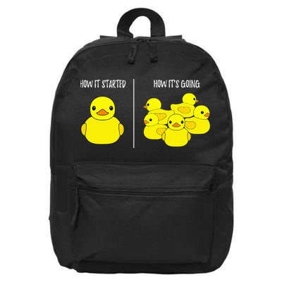 How It Started How Its Going Bath Duckie Toy Rubber Duck 16 in Basic Backpack