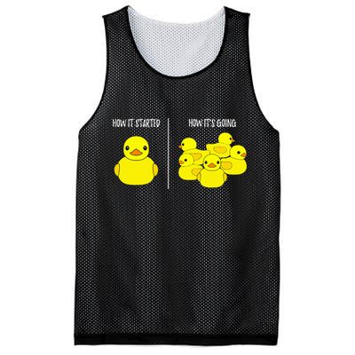 How It Started How Its Going Bath Duckie Toy Rubber Duck Mesh Reversible Basketball Jersey Tank