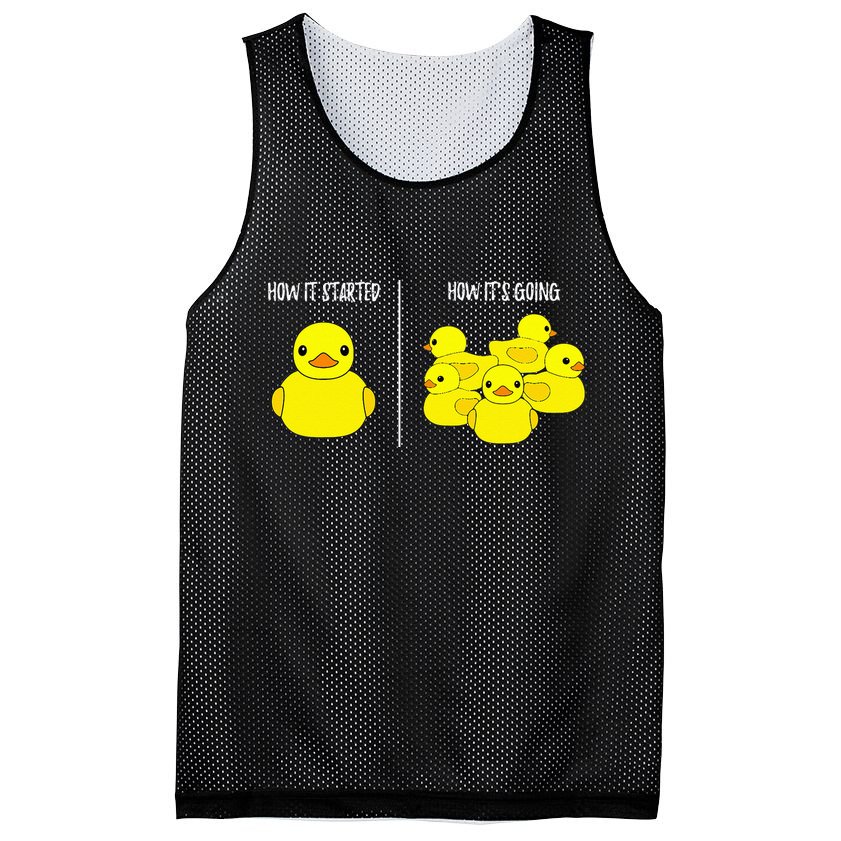 How It Started How Its Going Bath Duckie Toy Rubber Duck Mesh Reversible Basketball Jersey Tank