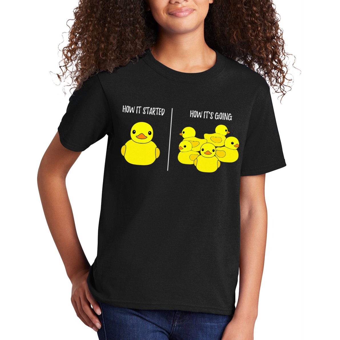 How It Started How Its Going Bath Duckie Toy Rubber Duck Kids T-Shirt
