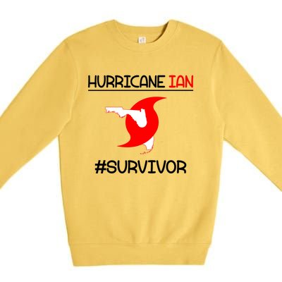 Hurricane Ian Survivor Florida Map Premium Crewneck Sweatshirt