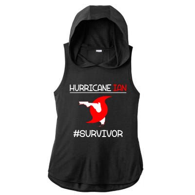 Hurricane Ian Survivor Florida Map Ladies PosiCharge Tri-Blend Wicking Draft Hoodie Tank