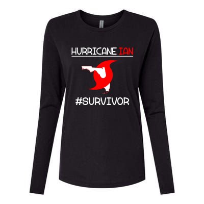 Hurricane Ian Survivor Florida Map Womens Cotton Relaxed Long Sleeve T-Shirt