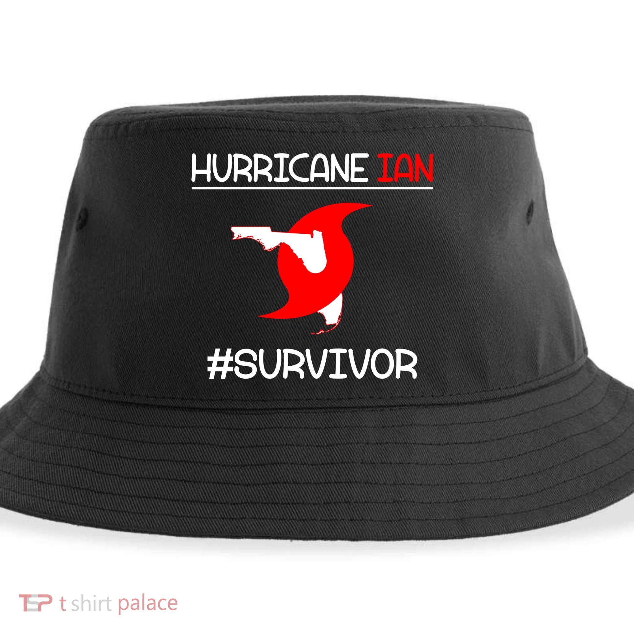 Hurricane Ian Survivor Florida Map Sustainable Bucket Hat