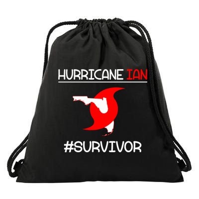 Hurricane Ian Survivor Florida Map Drawstring Bag
