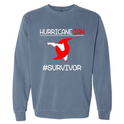 Hurricane Ian Survivor Florida Map Garment-Dyed Sweatshirt