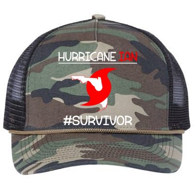 Hurricane Ian Survivor Florida Map Retro Rope Trucker Hat Cap