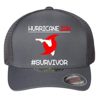 Hurricane Ian Survivor Florida Map Flexfit Unipanel Trucker Cap