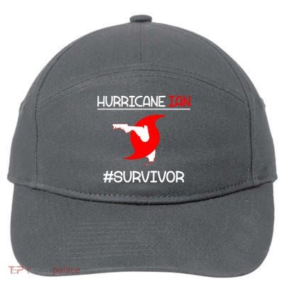 Hurricane Ian Survivor Florida Map 7-Panel Snapback Hat