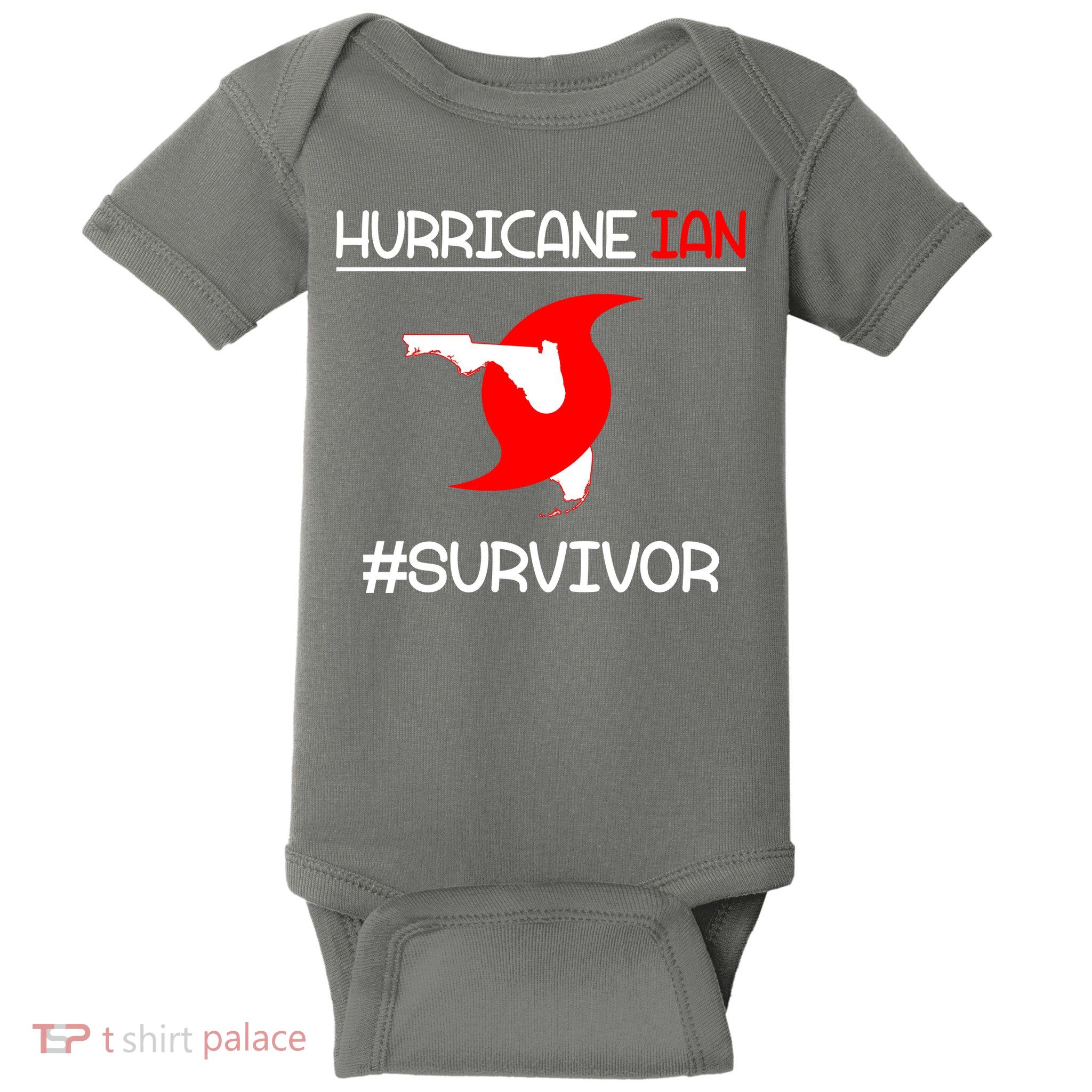 Hurricane Ian Survivor Florida Map Baby Bodysuit