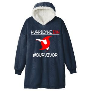 Hurricane Ian Survivor Florida Map Hooded Wearable Blanket