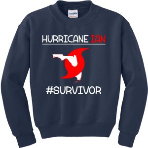 Hurricane Ian Survivor Florida Map Kids Sweatshirt