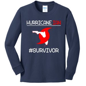 Hurricane Ian Survivor Florida Map Kids Long Sleeve Shirt