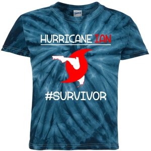 Hurricane Ian Survivor Florida Map Kids Tie-Dye T-Shirt