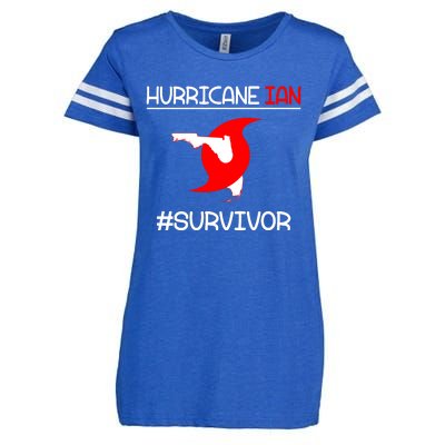 Hurricane Ian Survivor Florida Map Enza Ladies Jersey Football T-Shirt